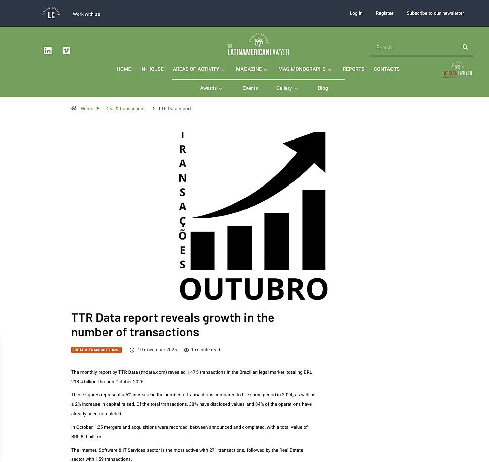 TTR Data report reveals growth in the number of transactions